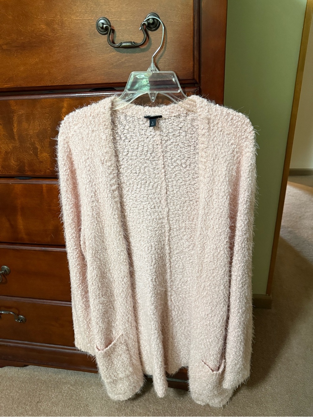 Torrid Plush Open-Front Cardigan in Light Pink